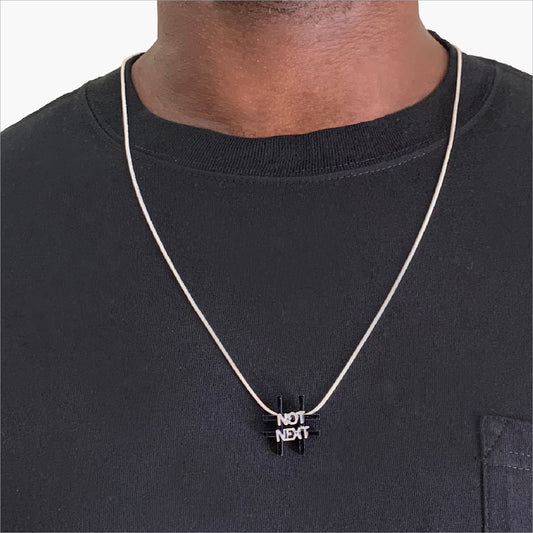 Not Next Black and Silver Necklace