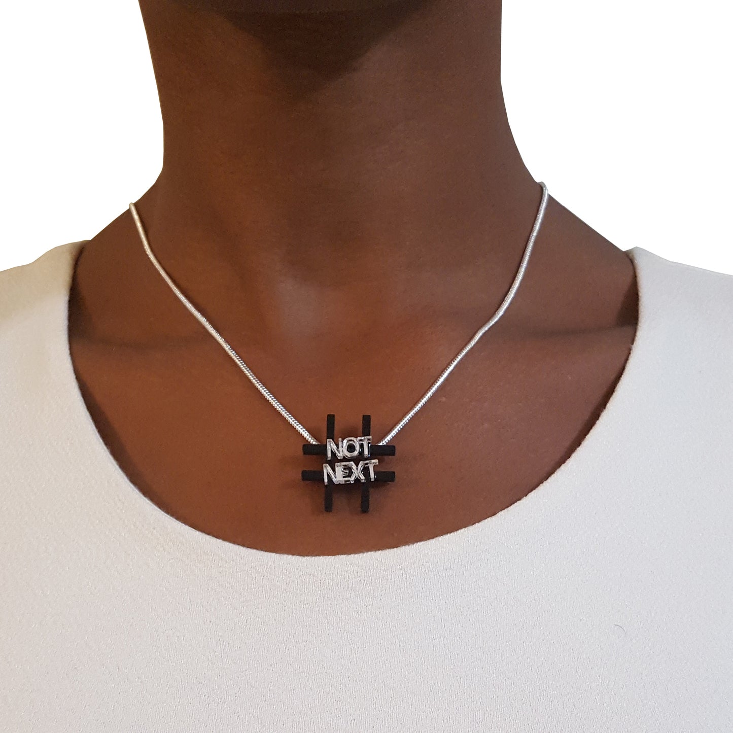 Not Next Black and Silver Necklace