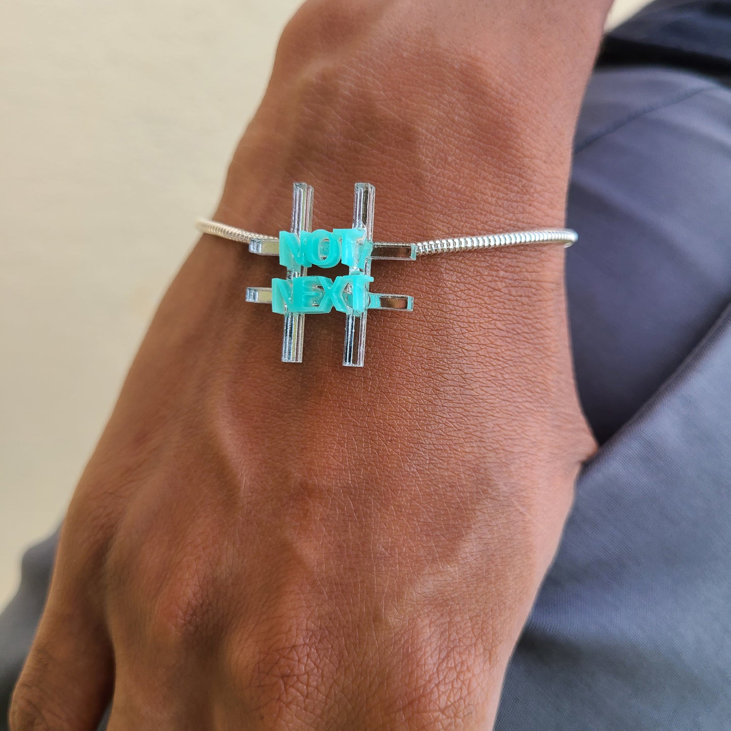 Not Next Mirrored and Silver Bracelet