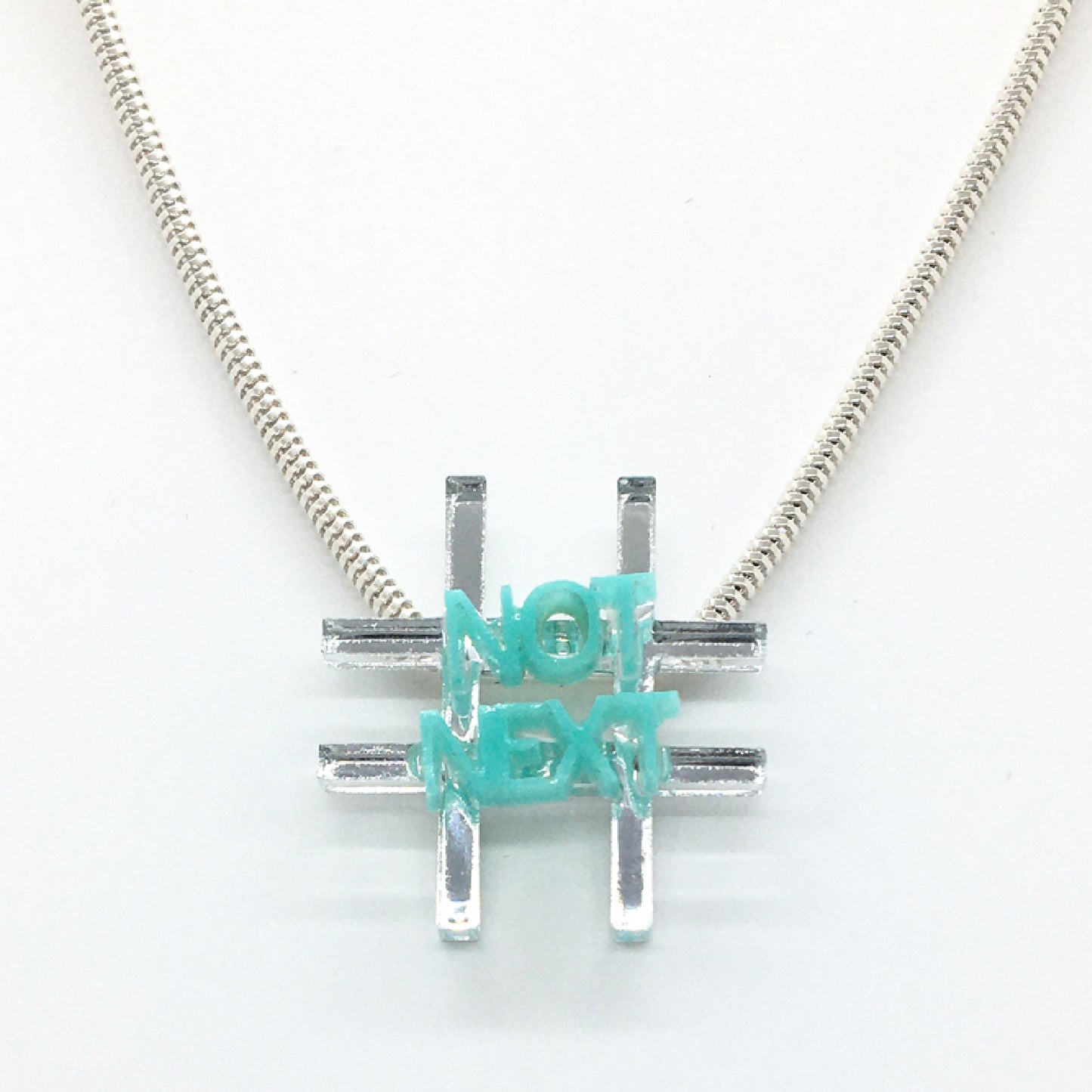 Not Next Mirrored and Silver Necklace