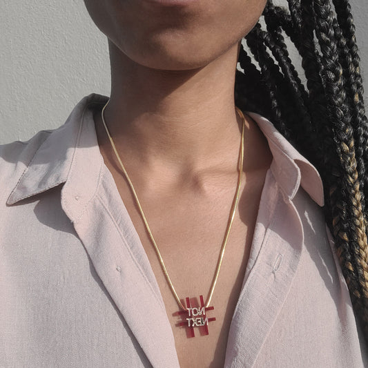 Not Next Red and Gold Necklace
