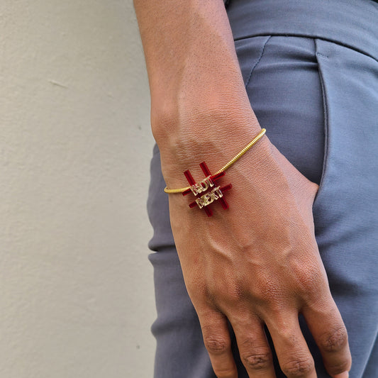 Not Next Red and Gold Bracelet